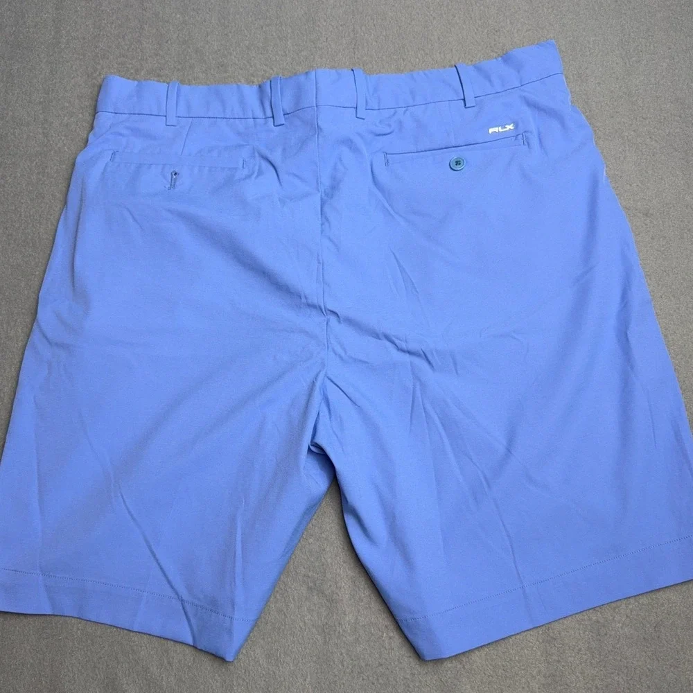 Peter Millar Performance Golf Shorts Mens 36 Carolina Blue Flat Front Stretch